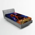 thumbnail image 1 of Ambesonne Dragon Fitted Sheet, Dragon Knight Cosmos, Twin XL Size, Blue Cinnamon, 1 of 2