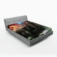thumbnail image 1 of Ambesonne Dragon Fitted Sheet, Vikings Boat Stormy Sea, Full Size, Multicolor, 1 of 3