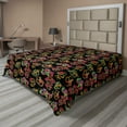 thumbnail image 1 of Ambesonne Dragon Flat Sheet, Colorful Ornamental Snakes, Full Size, Charcoal Grey and Multicolor, 1 of 1