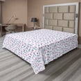thumbnail image 1 of Ambesonne Dragon Flat Sheet, Repeating Pattern of Feather, Full Size, Pale Pink Pale Blue, 1 of 1