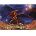 thumbnail image 1 of Ambesonne Dragon Jigsaw Puzzle, Dragon Knight Cosmos, Heirloom-Quality Fun Activity for Family Durable Cardboard, 1000 pcs, Blue Cinnamon, 1 of 6