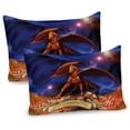 thumbnail image 1 of Ambesonne Dragon Pillow Sham 2 Pack, Dragon Knight Cosmos, 30"x20", Blue Cinnamon, 1 of 3