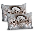 thumbnail image 1 of Ambesonne Dragon Pillow Sham 2 Pack, Monk Branches Medieval, 30"x20", Grey Umber Brown, 1 of 3