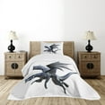 thumbnail image 1 of Ambesonne Dragon Quilted Bedspread Set 2 Pcs, Creature Wings, Twin Size, Charcoal Grey, 1 of 6