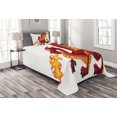 thumbnail image 1 of Ambesonne Dragon Quilted Bedspread Set 2 Pcs, Funny Mascot Cartoon, Twin Size, Orange Red, 1 of 3