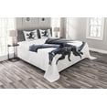thumbnail image 1 of Ambesonne Dragon Quilted Bedspread Set 3 Pcs, Creature Wings, Queen Size, Charcoal Grey, 1 of 3