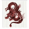 thumbnail image 1 of Ambesonne Dragon Shower Curtain, Japanese Noble Monster, 69"Wx75"L, Pale Pink and Burgundy, 1 of 2