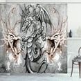 thumbnail image 1 of Ambesonne Dragon Shower Curtain, Scary Creature Sketch, 69"Wx84"L, Grey Umber, 1 of 3