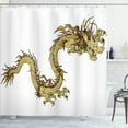 thumbnail image 1 of Ambesonne Dragon Shower Curtain, Traditional Astrology Art, 69"Wx70"L, Yellow and White, 1 of 5