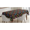 thumbnail image 1 of Ambesonne Dragon Tablecloth Rectangular Table Cover, Colorful Stars on Black, 60"x90", Multicolor, 1 of 4