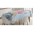 thumbnail image 1 of Ambesonne Dragon Tablecloth Rectangular Table Cover, Magic Dragon on a Rainbow, 52"x70", Pale Blue Multicolor, 1 of 3