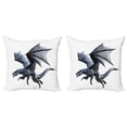 thumbnail image 1 of Ambesonne Dragon Throw Pillow Cover 2 Pack, Creature Wings, 18", Charcoal Grey, 1 of 7
