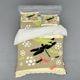 thumbnail image 1 of Ambesonne Dragonfly Bedding Set 4 Pcs, Botanical Growth, Queen, Multicolor, 1 of 3