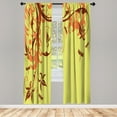 thumbnail image 1 of Ambesonne Dragonfly Curtains, Swirled Floral Branches, Pair of 28"x84", Dark Rust, 1 of 2