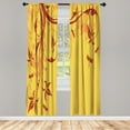 thumbnail image 1 of Ambesonne Dragonfly Curtains, Swirled Floral Branches, Pair of 28"x84", Pale Orange, 1 of 2