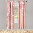 thumbnail image 1 of Ambesonne Dragonfly Curtains, Swirled Floral Branches, Pair of 28"x84", Pale Pink, 1 of 2
