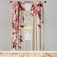 thumbnail image 1 of Ambesonne Dragonfly Curtains, Swirled Floral Branches, Pair of 28"x95", Pastel Pink, 1 of 2