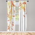 thumbnail image 1 of Ambesonne Dragonfly Curtains, Swirling Floral Damask, Pair of 28"x63", Dark Peach, 1 of 2