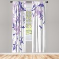 thumbnail image 1 of Ambesonne Dragonfly Curtains, Swirling Floral Damask, Pair of 28"x84", Ceil Blue, 1 of 2
