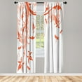 thumbnail image 1 of Ambesonne Dragonfly Curtains, Swirling Floral Damask, Pair of 28"x84", Coral White, 1 of 2