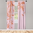 thumbnail image 1 of Ambesonne Dragonfly Curtains, Swirling Floral Damask, Pair of 28"x84", Pale Rose, 1 of 2