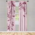 thumbnail image 1 of Ambesonne Dragonfly Curtains, Swirling Floral Damask, Pair of 28"x84", Pale Salmon, 1 of 2