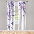 thumbnail image 1 of Ambesonne Dragonfly Curtains, Swirling Floral Damask, Pair of 28"x95", Ceil Blue, 1 of 2