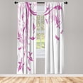 thumbnail image 1 of Ambesonne Dragonfly Curtains, Swirling Floral Damask, Pair of 28"x95", Pale Fuchsia, 1 of 2