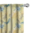 thumbnail image 1 of Ambesonne Dragonfly Curtains, Water Lilies, Pair of 28"x84", Pale Yellow Blue, 1 of 5