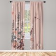 thumbnail image 1 of Ambesonne Dragonfly Curtains, Wildflowers Pattern Art, Pair of 28"x63", Pale Redwood, 1 of 2