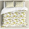 thumbnail image 1 of Ambesonne Dragonfly Duvet Cover Set, Lotus Flower, 2-Calking, Apple Green and Cream, 1 of 7