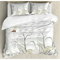 thumbnail image 1 of Ambesonne Dragonfly Duvet Cover Sets, Nature Branches Lake, 2-King, Cream Pearl, 1 of 7