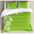 thumbnail image 1 of Ambesonne Dragonfly Duvet Cover Sets, Spring Art, 2-Queen, Lime Green White, 1 of 7