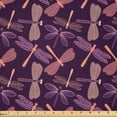 thumbnail image 1 of Ambesonne Dragonfly Fabric by the Yard Microfiber, Night Wingy Animals Print, 1 Yard, Purple and Peach, 1 of 2