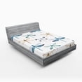 thumbnail image 1 of Ambesonne Dragonfly Fitted Sheet 2 Pcs Set, Regular Lines Insects, Full, Orange Blue, 1 of 3