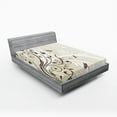 thumbnail image 1 of Ambesonne Dragonfly Fitted Sheet 2 Pcs Set, Seasonal Flourish, California King, Eggshell Brown, 1 of 3
