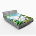 thumbnail image 1 of Ambesonne Dragonfly Fitted Sheet, Ferns Flourishing Nature, Queen Size, Multicolor, 1 of 2