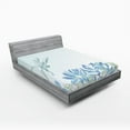 thumbnail image 1 of Ambesonne Dragonfly Fitted Sheet, Waterlilies Nature, Full Size, Blue Green, 1 of 2
