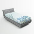 thumbnail image 1 of Ambesonne Dragonfly Fitted Sheet, Waterlilies Nature, Twin Size, Blue Green, 1 of 2