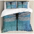thumbnail image 1 of Ambesonne Dragonfly Grunge Vintage Old Backdrop and Dragonfly Bug Ombre Image Duvet Cover Set, 1 of 3