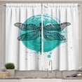 thumbnail image 1 of Ambesonne Dragonfly Kitchen Curtains, Detailed Line Art Insect, 55"x45", Seafoam Charcoal Grey, 1 of 3