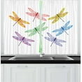 thumbnail image 1 of Ambesonne Dragonfly Kitchen Curtains, Fantasy Bugs Pattern, 55"x39", Multicolor, 1 of 2