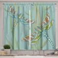 thumbnail image 1 of Ambesonne Dragonfly Kitchen Curtains, Insects Nature Exotic, 55"x39", Almond Green, 1 of 3