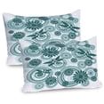 thumbnail image 1 of Ambesonne Dragonfly Pillow Sham 2 Pack, Abstract Daisy Flower, 30"x20", Petrol Blue White, 1 of 3