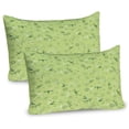 thumbnail image 1 of Ambesonne Dragonfly Pillow Sham 2 Pack, Flowers Nature Spring, 26"x20", Hunter Green and Pistachio, 1 of 3