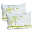 thumbnail image 1 of Ambesonne Dragonfly Pillow Sham 2 Pack, Spring Dandelion Art, 30"x20", Lime and Apple Green, 1 of 3