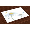 thumbnail image 1 of Ambesonne Dragonfly Place Mats Set of 4, Chamomile Soft Nature, Standard Size, Yellow White, 1 of 4