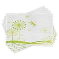 thumbnail image 1 of Ambesonne Dragonfly Place Mats Set of 4, Spring Dandelion Art, Standard Size, Lime and Apple Green, 1 of 6