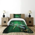 thumbnail image 1 of Ambesonne Dragonfly Quilted Bedspread Set 2 Pcs, Vivid Gemstone, Twin Size, Emerald Multicolor, 1 of 5