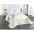 thumbnail image 1 of Ambesonne Dragonfly Quilted Bedspread Set 3 Pcs, Floral Spring Season, Queen Size, Multicolor, 1 of 5